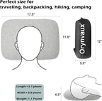 Memory Foam Camping Pillow - Lightweight & Portable Small Travel Pillow for Airplane & Train Travel, Camping, Backpacking, Removable Washable Cover, Easy to Clean, Includes Storage Bag