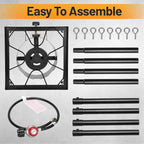 Outdoor Camping Stove, 130000 BTU, High Pressure Single Burner, Propane Gas Cooker with Detachable Legs, 30 PSI Regulator