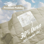 puredown® King Size Blanket for Bed, Ultra Soft Lightweight Down & Feather Fill, All Season Microfiber Blanket, Machine Washable, 88"X108", Beige