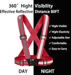 High Visibility Reflective Vest Safety Vest Running Reflective Gear Adjustable Reflective Vest for Walking,Jogging,Hiking,Night Cycling