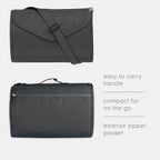 Little Unicorn 5'x7' Outdoor Family Picnic & Beach Blanket | Durable & Water-Resistant Fabric | Compact Fold & Easily Wipes Clean | Zipper Pocket (Midnight Poppy)