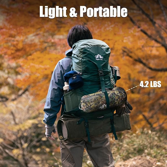 Night Cat Camping Hammock Tent: Lightweight Portable 4 in 1 Hammock with Rain Tarp and Mosquito Net for Hiking Jungle Outdoor