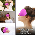 DTS 3D Sleep Mask for Back Side Sleeper Women Men Eye Mask for Sleeping Complete Light Blocking Night Blindfold Zero Pressure Spacious for Eye Lash Breathable Soft Flight Nap Travel (Pink)