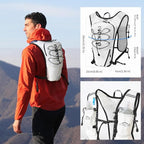 Running Vest for Women Men, Adjustable Chest Straps Running Hydration Vest with 500ml Soft Flask, Lightweight Breathable Reflective Hydration Backpack for Hiking