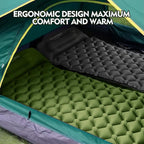 Camping Sleeping Pad, Ultralight Camping Mat with Pillow Built-in Foot Pump Inflatable Sleeping Pads Compact for Camping Backpacking Hiking Traveling Tent (Green, Single)