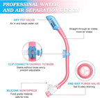 Snorkeling Gear for Kids Ages 5-15, 4 in 1 Mask Fins Snorkel Set with HD Tempered Glass Panoramic View Anti-Fog Mask, Dry Top Snorkel, Adjustable Trek Fins, and Mesh Bag, Kids Snorkel Set for Youth