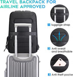 BANGE Business Smart Backpack Waterproof fit 15.6 Inch Laptop Backpack with USB Charging Port,Travel Durable Backpack