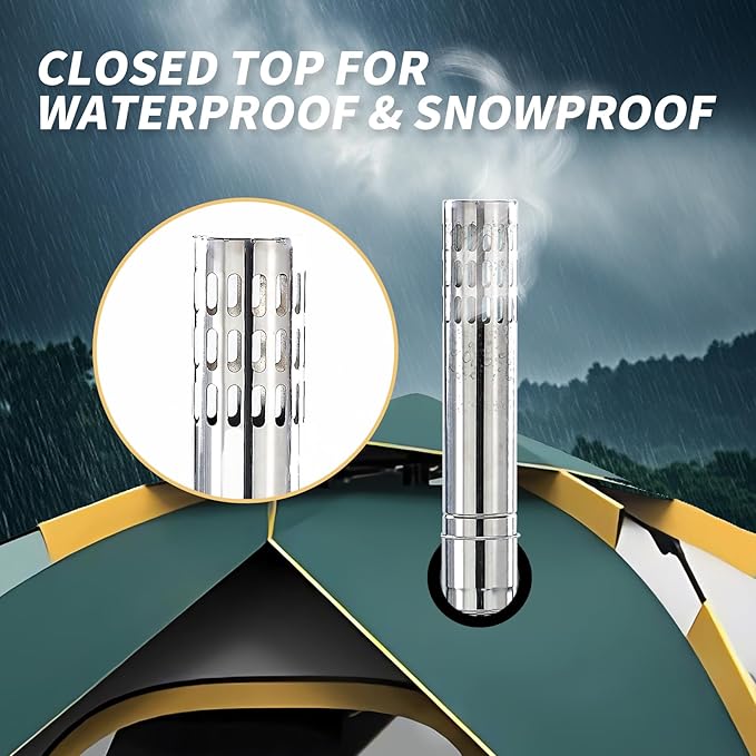 Stainless Steel Portable Wood Burning Stove with Oven & Camping Table, 6 Chimney Pipe for Outdoor Camping, Cooking, Tents, BBQ, Hiking, Fishing, Backpacking