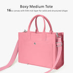 TOPDesign Heavy-Duty Canvas Tote Bag for Women, Adjustable Crossbody/Shoulder Handbag with 9 Pockets, Everything Tote