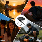2Pack Camping Stool Collapsible Stool, Portable Folding Stool for Adults with Carry Bag, Lightweight Foldable Stools for Outdoor Camping Hiking Fishing Travel Picnic Gardening, Holds 264.5LBS(Black)