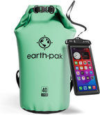Earth Pak Waterproof Dry Bag - Roll Top Waterproof Backpack Sack Keeps Gear Dry for Kayak with Waterproof Phone Case