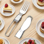 Camping Utensils Folding Cutlery set, Fork and Knife With Storage Box, Stainless Steel Tableware Accessories, Portable Outdoor Kitchen Set for Travel, Picnic, Hiking, Backpacks