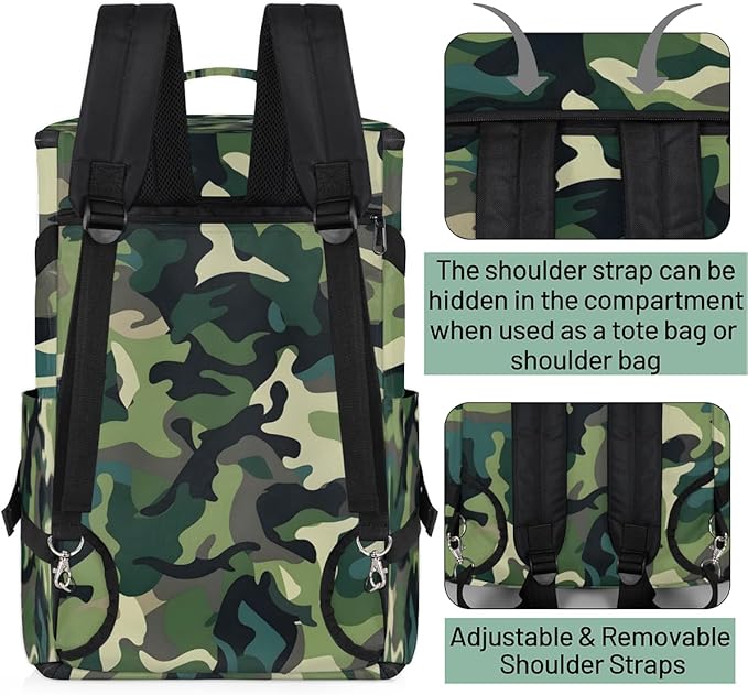 Gym Bag for Men Women with Shoes Compartment Duffle Bag for Travel Hiking Waterproof Backpack Fitness Workout(Camouflage)