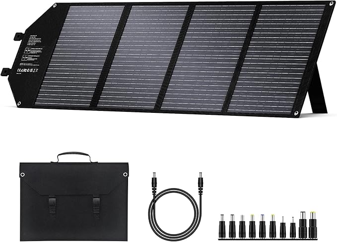 100W Portable Solar Panel for Power Station Generator, iPhone, Galaxy, Tablets, Foldable Solar Charger with USB QC 3.0/USB C/18V DC, IPX4 Waterproof Solar Panels for Camping Outdoor Van RV Trip