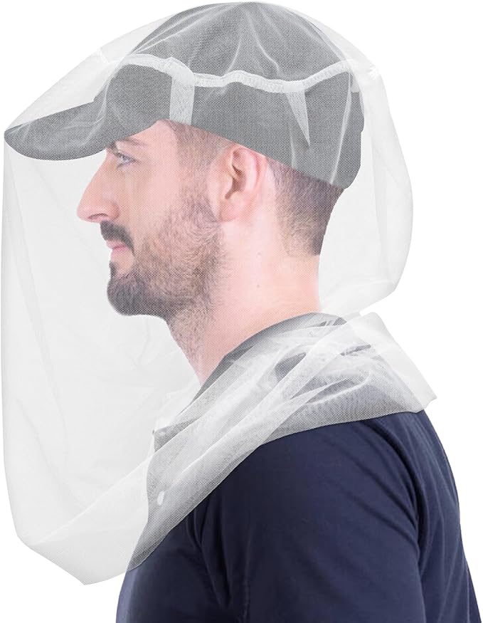 South to East Premium Mosquito Head Net for Insect 2 Pack, Fly & Bug Protection | Ultra Large & Long, Extra Fine Holes for Camping, Hiking, Fishing, Gardening, Safari, Fits All Hats for Men & Women