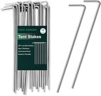 FEED GARDEN 7 Inch Tent Stakes 18 Pack Yard Inflatable Stakes for Outdoor Decorations Metal Pegs Heavy Duty Garden Hooks Camping Tent Spikes for Canopies, Tarp and Outdoor Christmas Decorations
