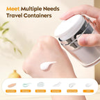 Travel Size Containers Airless Pump Jars with Label 30ml 1 Oz Acrylic Press Hand Cream Jar TSA Approve Leak Proof Refillable Lotion Dispenser Travel Containers for Toiletries Face Moisturizer - 2Pack