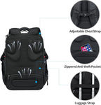 KROSER Friendly Travel Laptop Backpack 17.3 inch XXXL Gaming Backpack Water-Repellent College Daypack Business Backpack with RFID Pockets & USB Port for Men/Women-Black/Grey