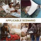 Ivellow Travel Pillow Cooling Camping Pillow for Sleeping Compressible Shredded Memory Foam Pillow Compact Firm Supportive Pillow for Adults Kids Outdoor Backpacking Hiking Essential Gear White M