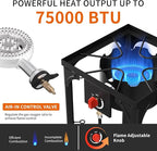 SKOK 1 Burner Propane Stove - Portable Camping Stove with 75,000 High Efficiency Propane Burner，Outdoor Stove for Camping, Backyard, Picnic