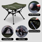 TENPLAY Portable Camping Stools for Adults Heavy Duty,Holds Up to 330lbs,18 Inch Oversized Folding Stools with All-in-One Seat & Carry Bag Design for Camping Outdoor Beach Travel Hiking Fishing Green