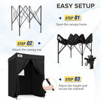 EAGLE PEAK Flex Compact 5x5 Pop-up Canopy Changing Room, Portable Privacy Dressing Room for Indoor Fashion Photoshoots, Camping, or Pool, Black