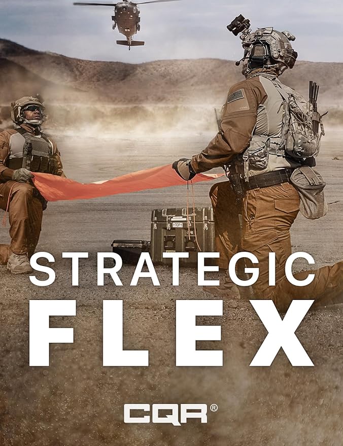 CQR Men's Flex Ripstop Tactical Pants, Water Resistant Stretch Cargo Pants, Lightweight EDC Hiking Work Pants