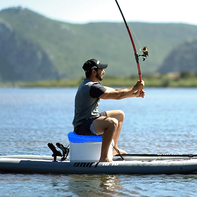 NEW-Vi Anti-Slip Kayak Seat Cushion - Double Thicken Gel Boat Cushion, Waterproof Kayak Gel Seat Cushion, Coccyx Sciatica Pain Relief, Kayak Accessories for Fishing, Kayak Fishing Accessories