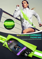 LED Reflective Belt Sash for Walking at Night, Night Running Safety Gear High Visibility Rechargeable LED Light Up Running Belt for Runners Walkers Men Women