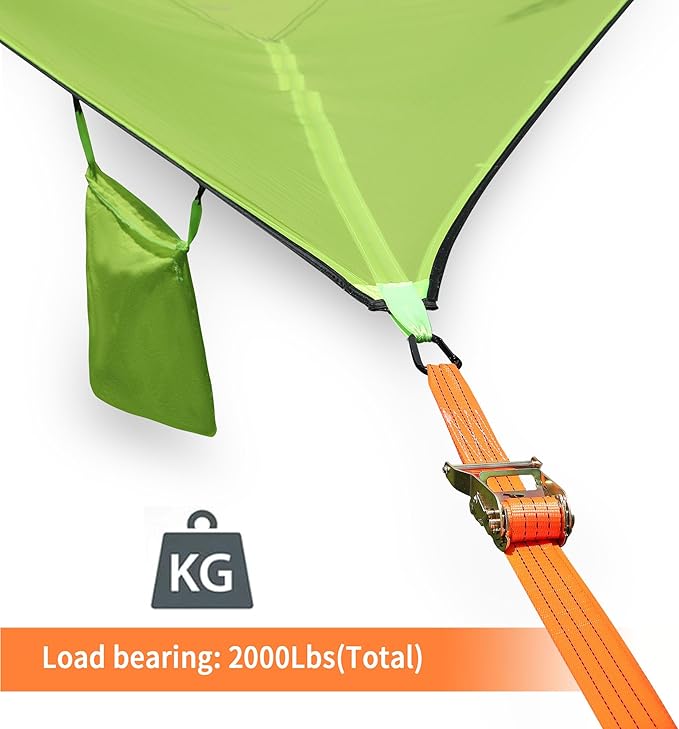 Camping Hammock for Outside with Insect-Proof Net (Orange, Straps * 3)