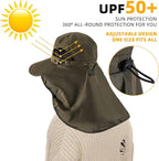 Cuffbow 3 Pcs Sun Hat for Men Women with Neck Flap Breathable Wide Brim Bucket Hat UV Protection UPF 50+ Fishing Hiking