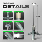 Camping Light, Telescopic Camping Lantern with Storage Bag, Collapsible, Magnetic, 10500mAh Battery, Rechargeable Outdoor Portable Lights for Hiking, Fishing, and Travel (Dark Gray)