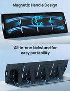 ECO-WORTHY 200W Portable Solar Panel, Foldable Solar Panel Charger 12BB with Adjustable Kickstand,23% High Efficiency for Power Station Outdoor RV Camping Off Grid Hiking