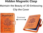 Airtag Passport Holder Cover Wallet RFID Blocking Leather Case Travel Essentials Luggage Accessories Travel Must Have(118#Claybank)