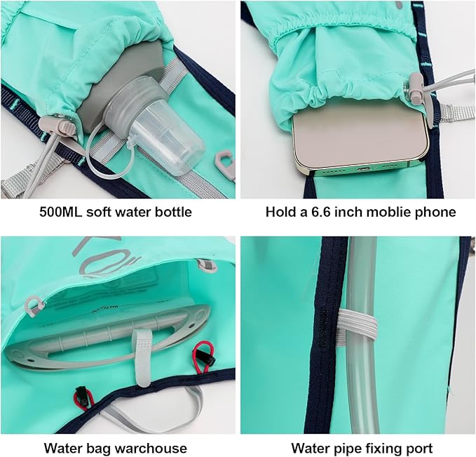 INOXTO Running Hydration Vest Backpack,Lightweight Insulated Pack with 1.5L Water Bladder Bag Daypack for Hiking Trail Running Cycling Race Marathon for Women Men