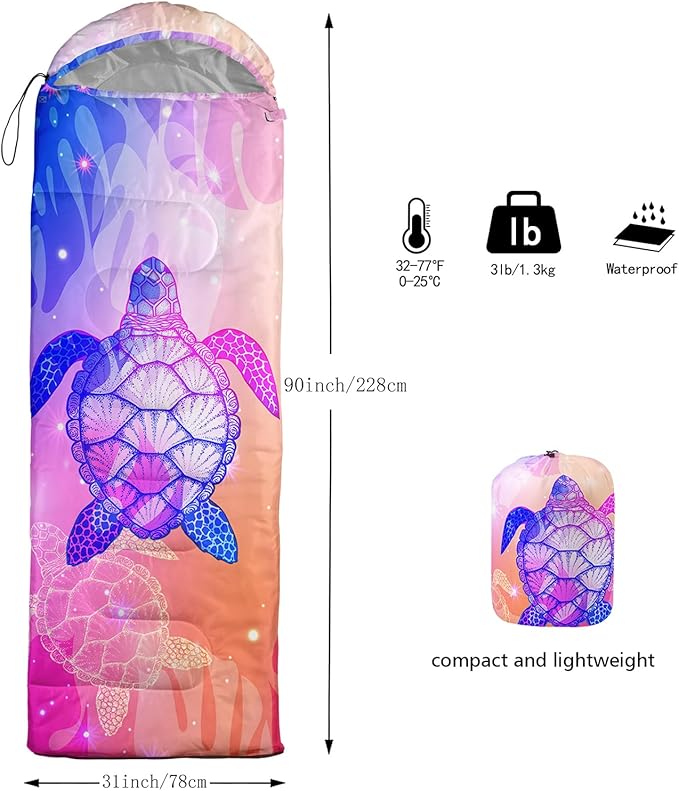 QOOMO Camping Sleeping Bags,3 Season Warm & Cool Weather,Lightweight,Waterproof Sleeping Bags for Adults & Kids,Traveling,and Outdoors,Camping Gear Equipment