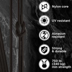 TECEUM 5/32" Paracord Rope 1000 – 1000ft / 200ft / 100ft / 50ft – Tactical Parachute Cord 4mm – 45+ Colors – Nylon String for Survival & Camping Gear – Stripe Cord for Survival – Utility Rope