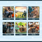 2025 Upgraded Collapsible Stool & 3IN1 Cushioned Carry Bag, Telescopic Folding Stool, Max 620lbs Adjustable Height Camping Chair, Retractable Seat or Travel Footrest for Outdoors, 18" H Stool