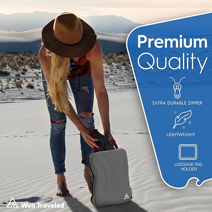 4-Piece Deluxe Compression Packing Cubes Travel - Maximize Space In Luggage With Double Capacity Design, Luxury Compressible Packing Cubes For Travel, Large, Small, & Medium Set