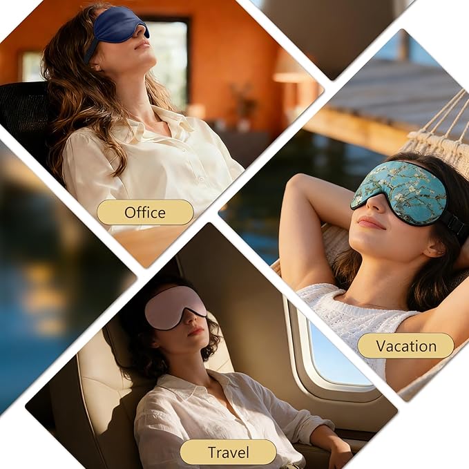 ZIMASILK 100% Mulberry Silk Sleep Mask with Adjustable Strap, Super-Smooth Soft Natural Silk Eye Mask for Sleep, Multiple Color Options (Pink)