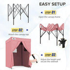 EAGLE PEAK Flex Compact 5x5 Pop-up Canopy Changing Room, Portable Privacy Dressing Room for Indoor Fashion Photoshoots, Camping, or Pool, Pink