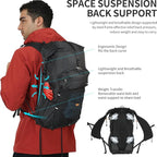 Hiking Backpack for Men and Women, 30L Waterproof Camping Backpack with 3L Water Bladder and Rain Cover, Lightweight Outdoor Sport Travel Daypack Rucksack for Climbing Cycling (Black)