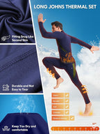 romision Thermal Underwear for Men Long Johns Fleece Lined Hunting Gear Bottom Top Set Base Layer for Cold Weather Gift