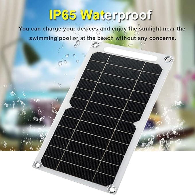 Mini 5V 6W USB Solar Panel, Portable 5 Volt 6 Watt High Efficiency Monocrystalline Solar Panel Charger with 55inch Cable for Cellphone Camera Fan Camping Lantern etc.