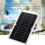 Mini 5V 6W USB Solar Panel, Portable 5 Volt 6 Watt High Efficiency Monocrystalline Solar Panel Charger with 55inch Cable for Cellphone Camera Fan Camping Lantern etc.