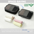 BAGAIL 4 Set/6 Set/8 Set Compression Packing Cubes Travel Accessories Expandable Packing Organizers (Half Mesh, 8-Jet Black)