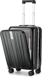 Hanke 20 Inch Carry On Luggage Hard Shell Suitcases with Wheels Luggage Suitcase Travel Luggage for Women Men Rolling Luggage Bags for Business Trip Weekender-Black