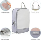 Voova 6 Set Compression Packing Cubes, Travel Accessories Expandable Packing Organizer Bags Set for Carry on Suitcase, Durable Luggage Packing Cubes for Travel Essentials,Grey
