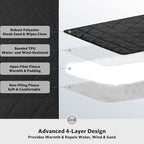 STOVER Waterproof Stadium Blanket – Portable Outdoor Camping Blanket for Travel, Picnics, or Sports – Warm, Windproof, Lightweight, and Packable (Onyx Black)