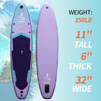 11”32“6 Premium Inflatable Stand Up Paddle Boards with Durable SUP Paddle Board Accessories Wide Stable Design Includes Backpack Required Parts Non-Slip Comfort Deck for Youth & Adults